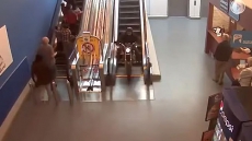 Watch:Motorcycle Chase Through Surrey's Guildford Town Centre Mall Captured In Dramatic Police Video