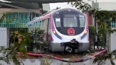 Delhi Metro Breaks Through Depot Wall While Being Taken For Washing