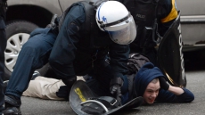 Police And Protesters Clash In Montreal