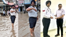 2 Punjab Traffic Cops Manning Traffic In Knee-Deep Water Rewarded After Praise On Twitter