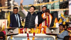 Delhi polls: AAP MP Raghav Chadha holds grand road show in Adarsh ​​Nagar