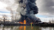 Huge Fire On Mitchell Island In Richmond