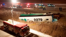 Woman passenger dead after GO bus rollover crash northwest of Toronto
