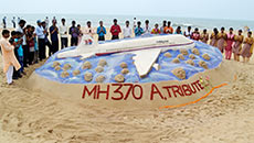 First Look: Sand artist pays tribute to lost Malaysian Flight MH 370
