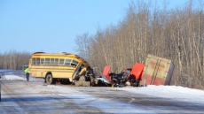 School Bus And Transport Truck Crash In Northern Alberta; Driver Killed, Several Students Injured