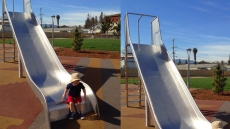 Oh No! Here Comes The Sun: Hot Calgary Playground Slide Too Hard On The Tush