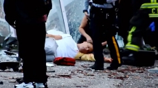 Car Crashes Into Surrey Bus Stop, Seriously Injuring Pedestrian, Driver Caught After Fleeing On Foot