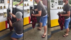 Couple Stops For Petrol, Finds Massive Snake Coiled Up With Fuel Hose