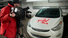 Montreal police treat vehicles spray painted with red swastikas as hate crime
