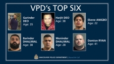 Vancouver Police release names & photos of top 6 gangsters that pose a risk to public safety
