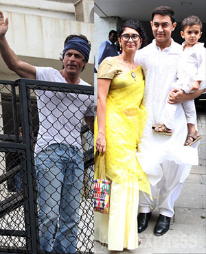 Aamir, SRK Celebrate Eid With Fans
