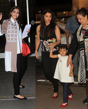 Aishwarya Rai, Sonam Kapoor Leave For Cannes