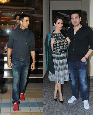 Akshay, Malaika, Shruti Spotted