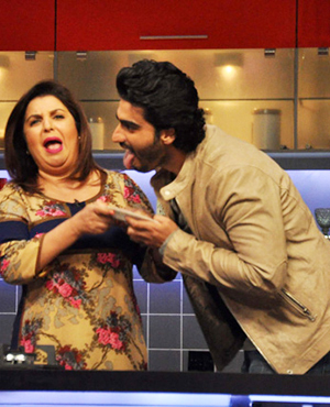 Arjun Kapoor on the sets of 'Farah Ki Daawat'