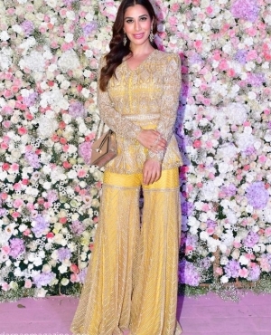 Sophie Choudry shimmers in yellow 