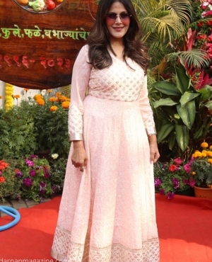  Shravani Goswami is a pink flower in her dress 