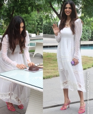 Malavika Mohanan cuts birthday cake