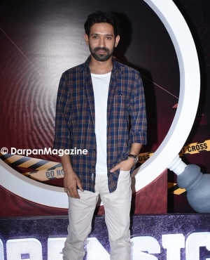 Vikrant Massey snapped at Forensic promotions 