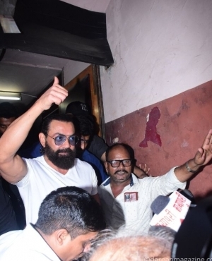 Bobby Deol swarmed by the press 