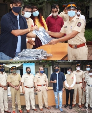 Vivek Oberoi donates rain jackets to Mumbai Police