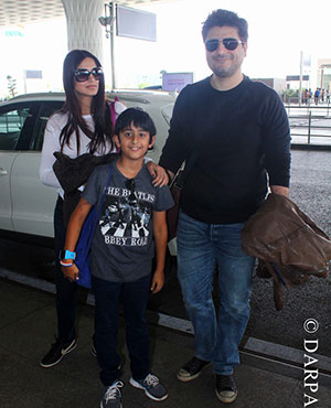 Sonali Bendre With Husband & Son Leaves for Vacations in London