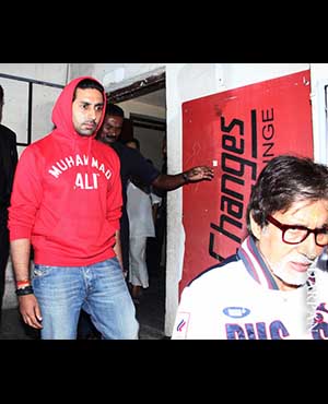 Amitabh Bachchan and Abhishek Bachchan snapped at PVR