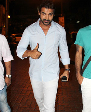 John Abraham was snapped coming out from a restaurant at Bandra