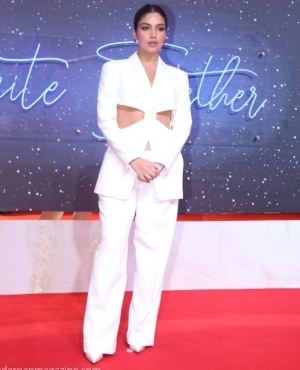 Bhumi Pednekar opts for a white suit look 