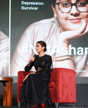 Deepika Padukone on stage addressing mental health and depression 