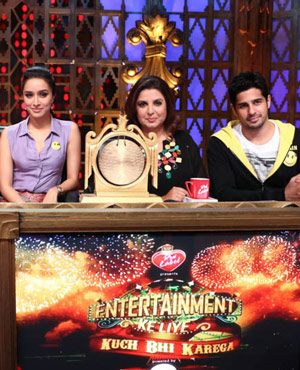 'Ek Villain' actors on the sets of 'Entertainment Ke Liye Kuch Bhi Karega.'