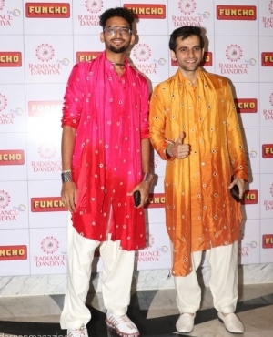 Funcho content creators Dhruv Shah & Shyam Sharma all dressed up for the night 