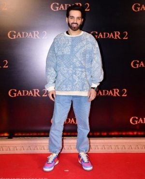 Luv Sinha goes for a casual look with his sweater and jeans 