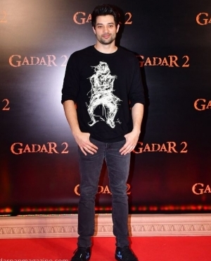 Rajveer Deol younger son of Sunny Deol poses on the red carpet to cheer his dad on 