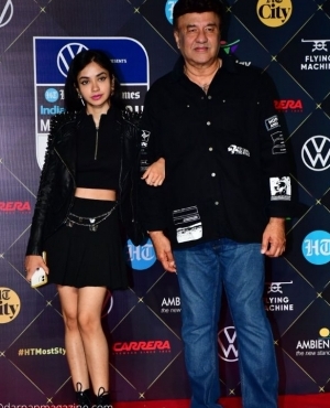 Singer Anu Malik along with daughter on the red carpet 