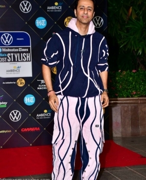 Singer Salim Merchant is in stripes 