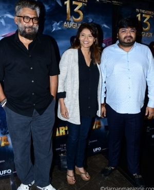 Actor Adithya Menon, Actress Anupma Parameswaran, & Producer Abhishek Agarwal 