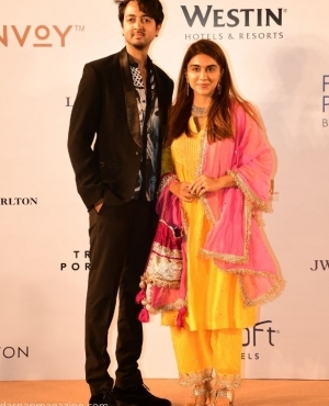 Priyank Sharma strikes a pose for the press 