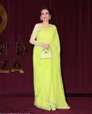 Nita Ambani looks elegant in her neon saree 