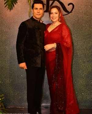 Newly wed couple Randeep Hooda and wife Lin Laishram are all smiles 