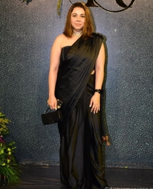 Maanvi Gagroo opts for a satin black dress 