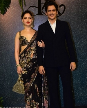 Tamannaah Bhatia looks elegant in her saree alongside the handsome Vijay Varma 