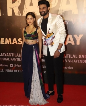 Bellamkonda Sai Srinivas & Nushrratt Bharuccha pose together 