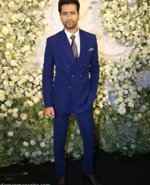 Vicky Kaushal poses in his blue suit 