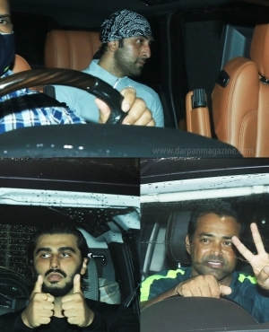 Ranbir kapoor, Arjan Kapoor and tennis star Leander Paes 