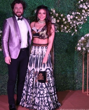 Shama Sikander posed with her husband James Milliron