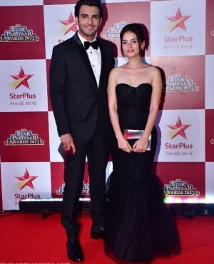 Adhik Mehta looks dapper and Nishi Saxena goes for a sweetheart dress 