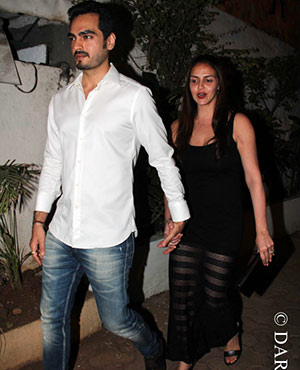 Esha Deol and Bharat outside Olive, Bandra