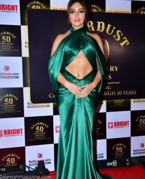  Bhumi Pednekar is truly gorgeous in her satin green gown 