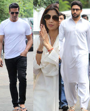 Stars At Shilpa Shetty's Father's Funeral