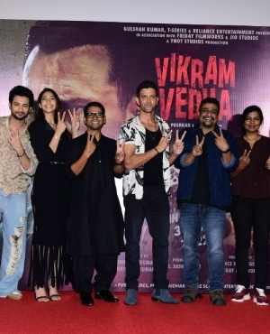 The cast and crew of Vikram Vedha 